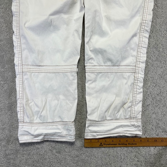 Aventura Pants Womens 8 White Organic Cotton Roll Up Capri Crop Utility Gorpcore - Picture 15 of 16